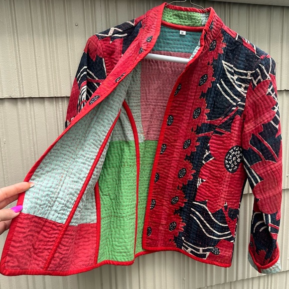 Vintage Cotton Kantha Quilted Blazer - Picture 4 of 6